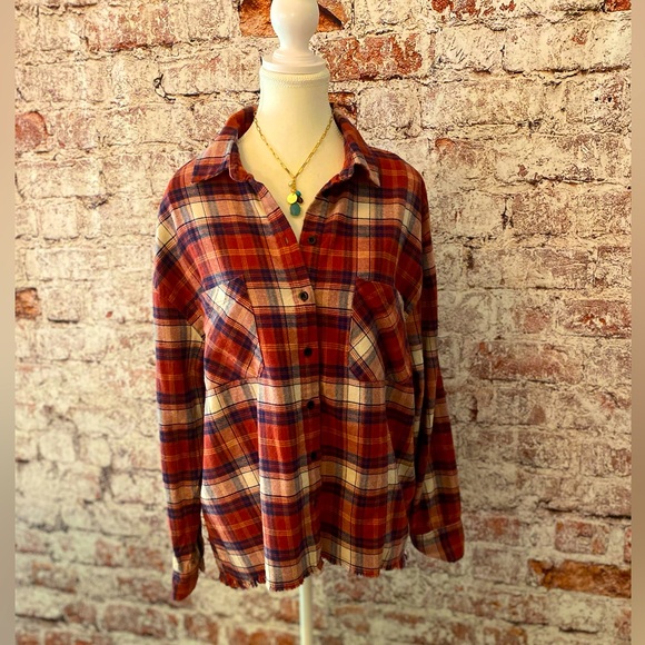 Dizzy Lizzy Tops - Dizzy Lizzy - Red Plaid Flannel Button- Women’s Sz M Lumberjack Grunge Cabincore